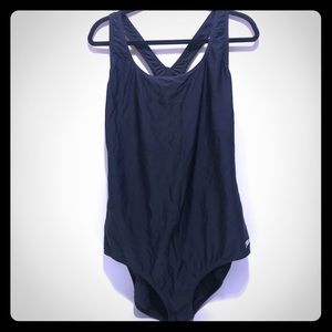 Speedo Black one piece Powerflex Swim Suit Size 22